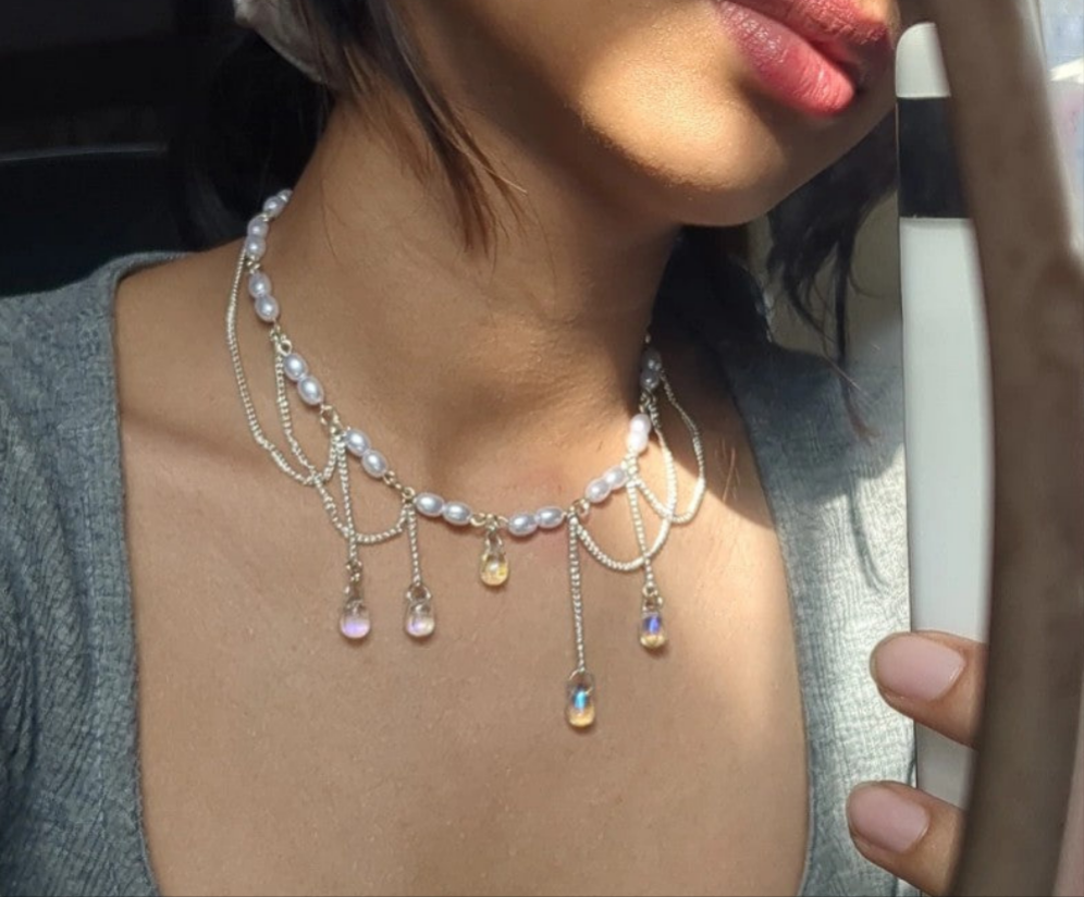 Raindrop Bead Necklace 🌧️