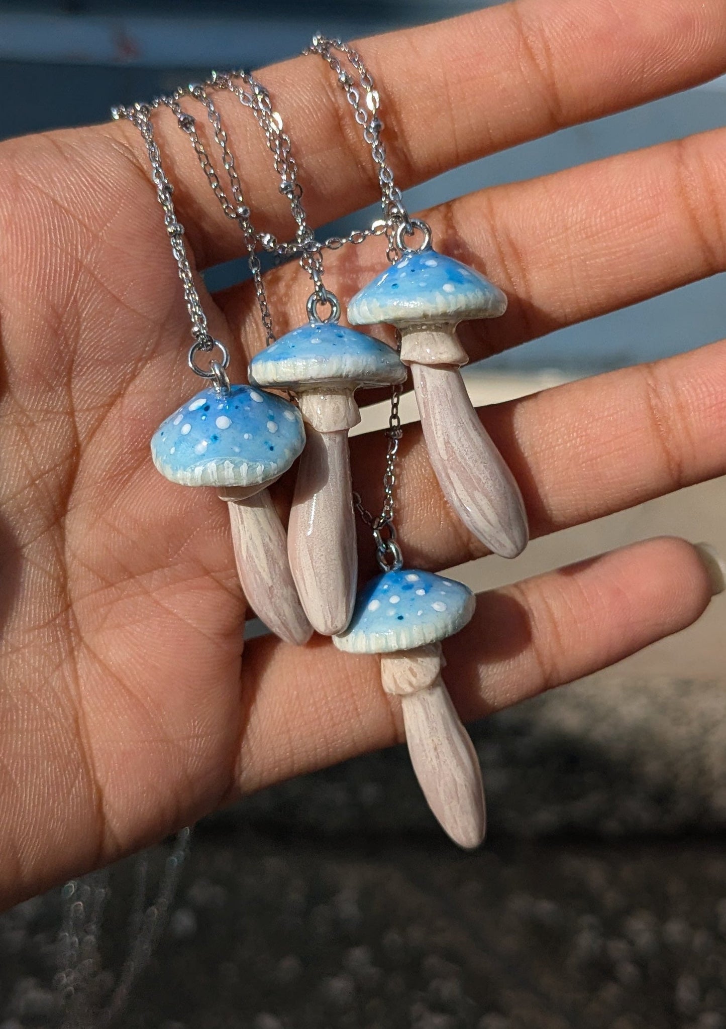 Blue Mushroom Pendant 🩵