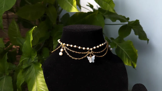 Wood White Butterfly Necklace π€