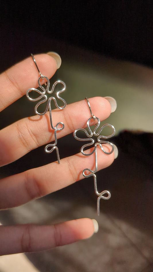 Flower Stem Wire Earrings