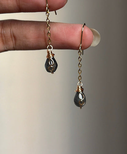 Minimal Labradorite Earrings ✨
