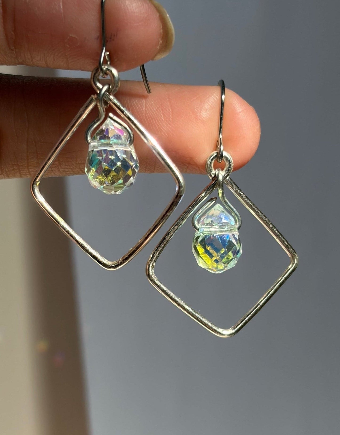 Diamond Drop Earrings 🩵✨