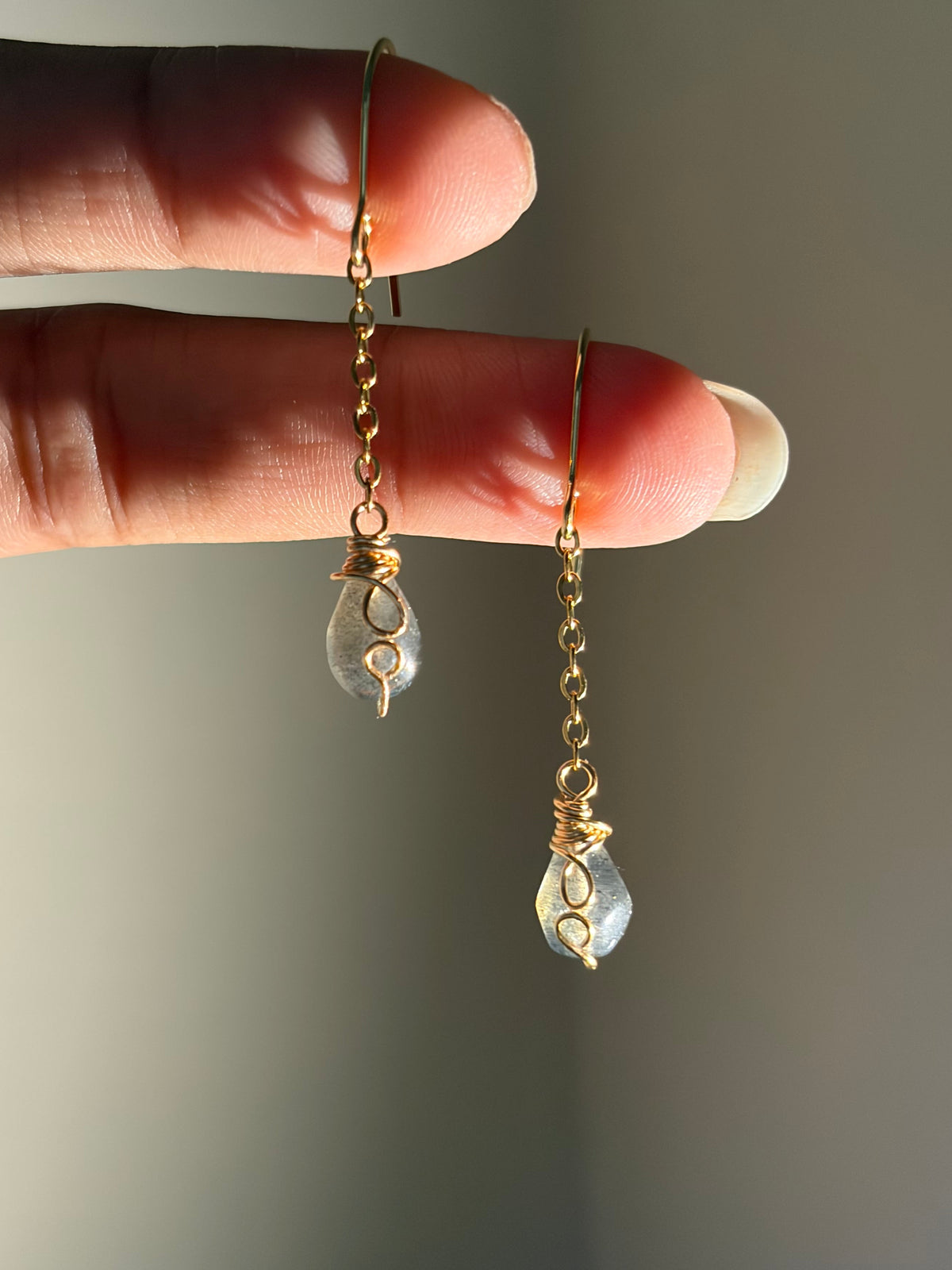 Minimal Labradorite Earrings ✨