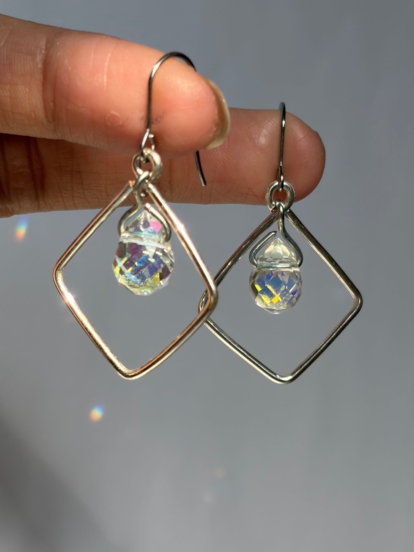 Diamond Drop Earrings 🩵✨