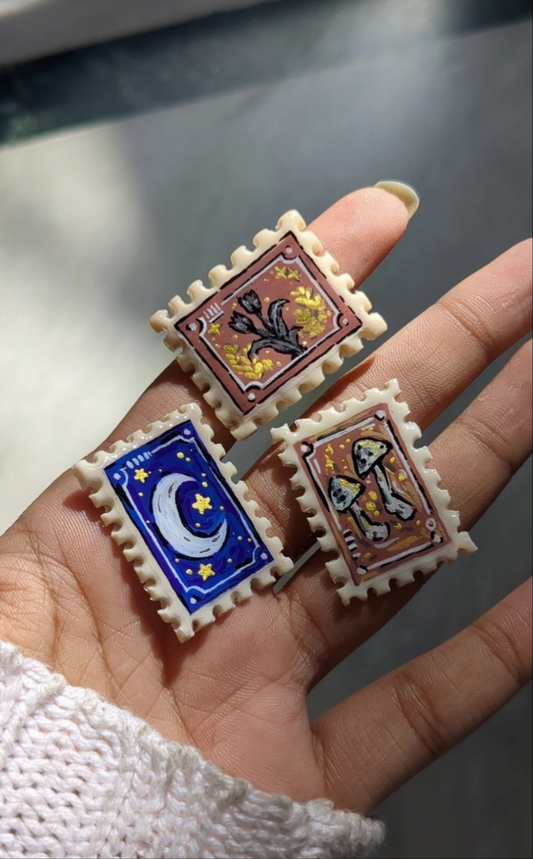 Stamps of Whimsy 🌙✨ Magnets/Pins