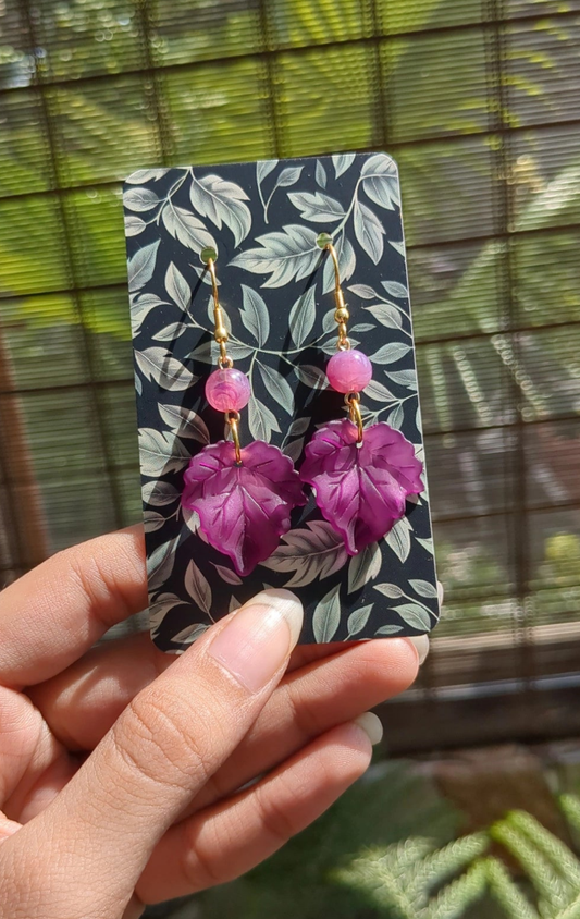 Minimal Purple Leaf Earrings 💜