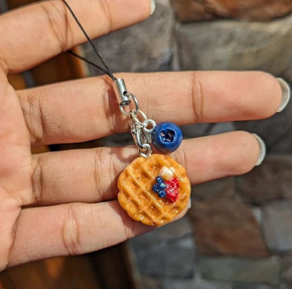 Blueberry Waffle Phone Charm 🧇🫐