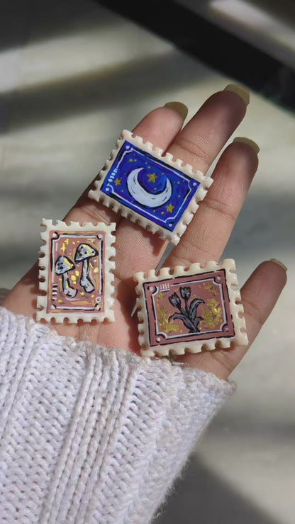 Stamps of Whimsy 🌙✨ Magnets/Pins