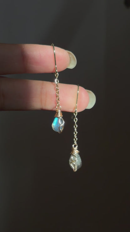 Minimal Labradorite Earrings ✨