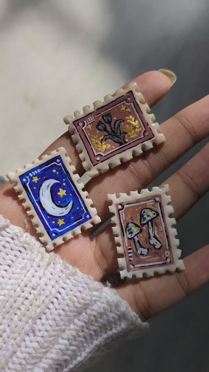 Stamps of Whimsy 🌙✨ Magnets/Pins