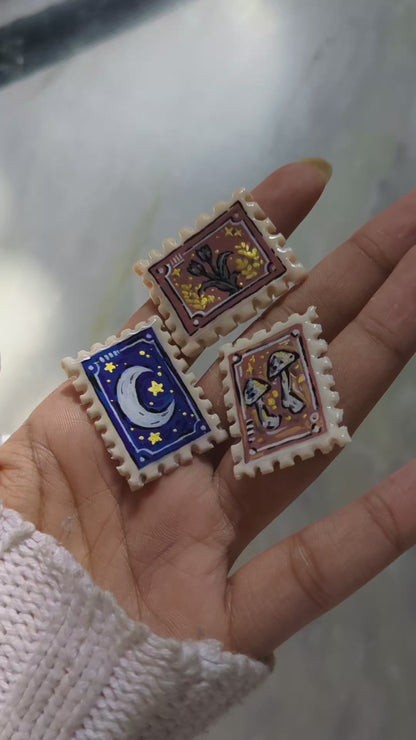 Stamps of Whimsy 🌙✨ Magnets/Pins