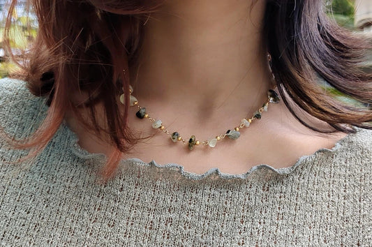 Simple Gemstone Bead Necklace ✨