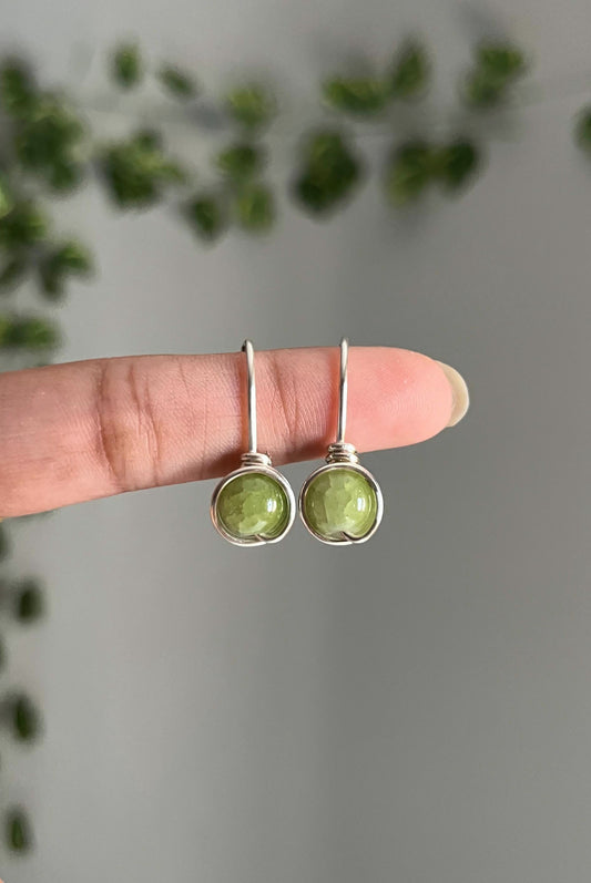 Minimal Wire Glass Bead Earrings 🤍