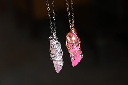 Natural Quartz Crystal Pendants 💖🌸
