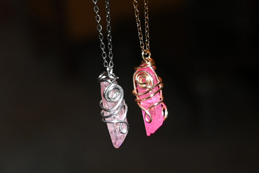 Natural Quartz Crystal Pendants 💖🌸